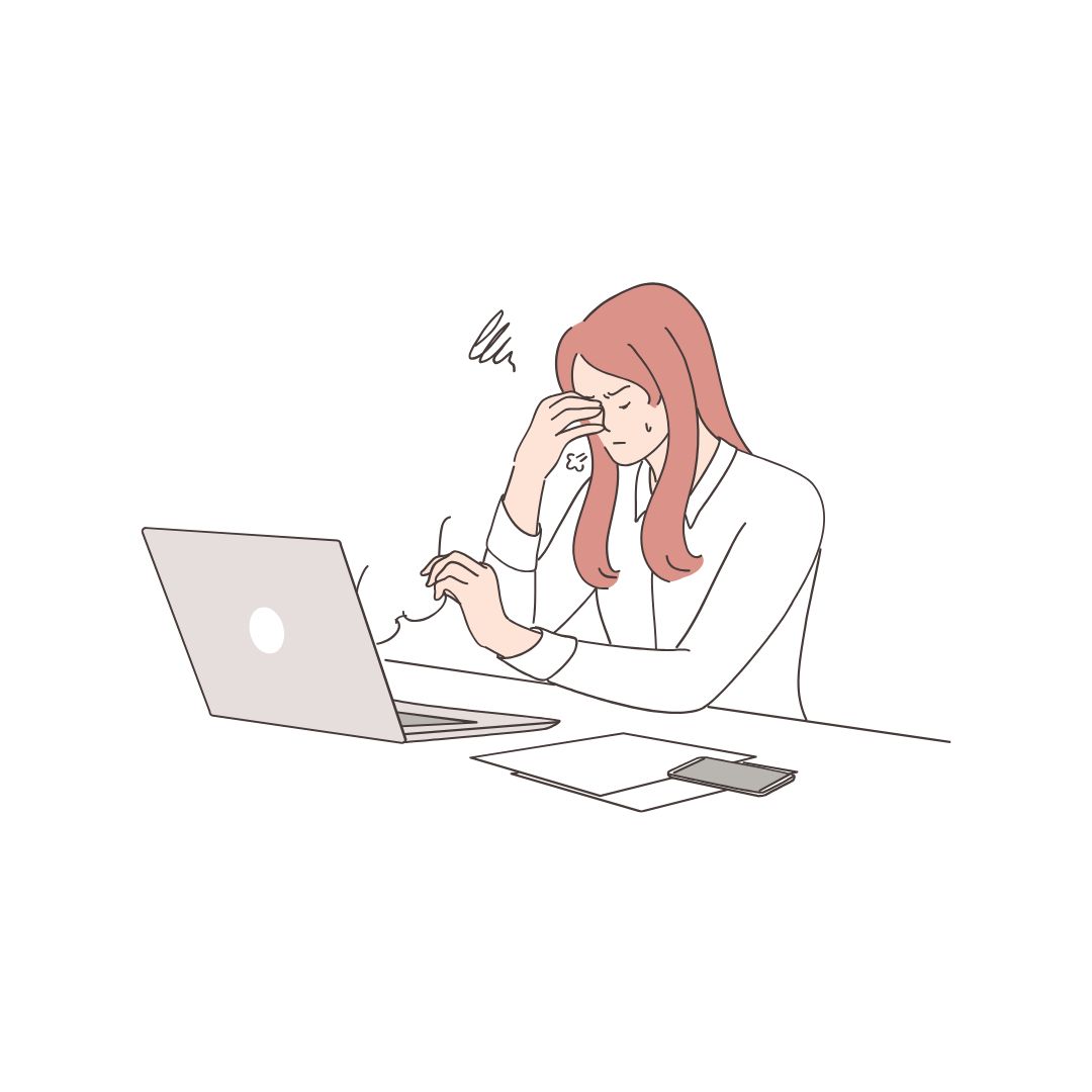 Grafika kobiety siedzącej przy komputerze